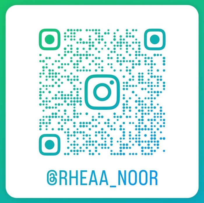 Scan to follow @rheaa_noor on Instagram