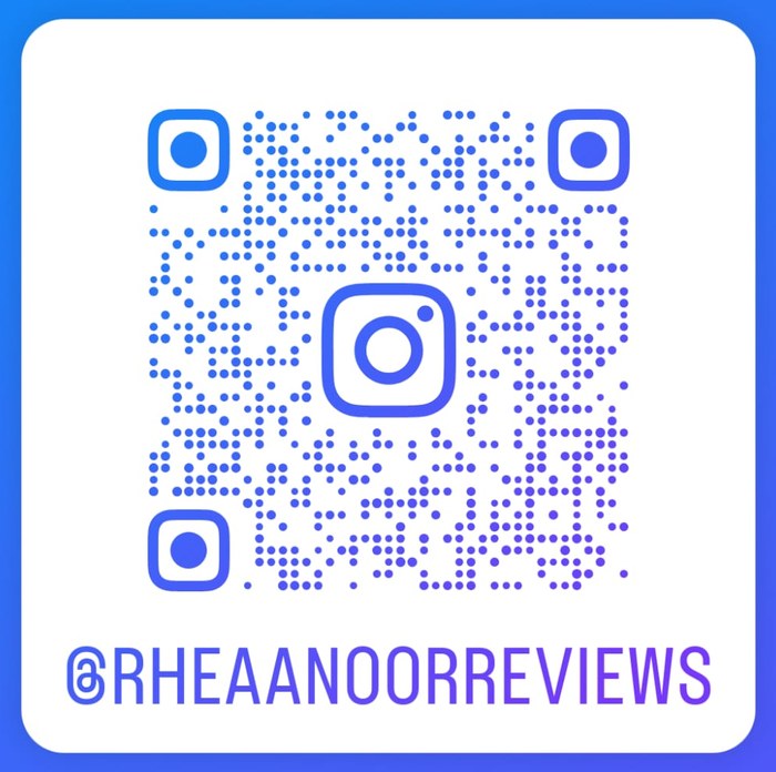 Scan to follow @rheaanoorreviews on Instagram